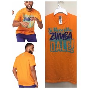 NEW ZUMBA FITNESS T-SHIRT SI NECESITA DALE ORANGE